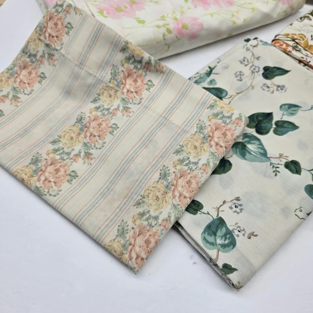Vintage Morgan Jones Sheet Pillowcases Lot Full Multi Floral Cottagecore Bedding